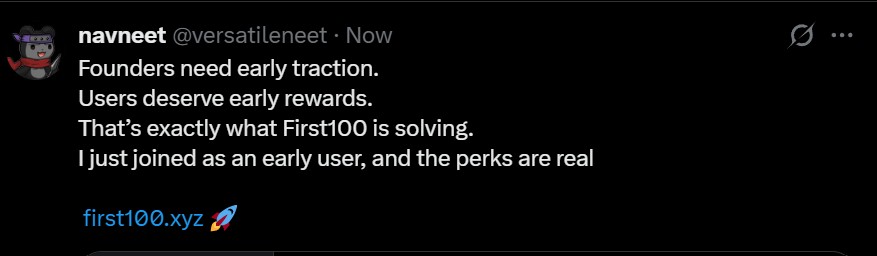 Another early user promoting a startup